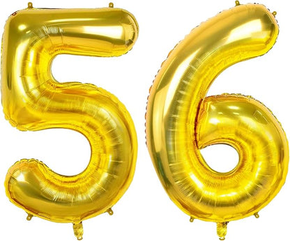Number 56 Balloons for 56th Birthday Party Decorations, 0-100 Large No.56 by Joycard