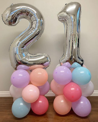 40 Inch Silver 21 Number Balloons Giant Jumbo Huge 12 or 21 Foil Mylar Helium - Image 5