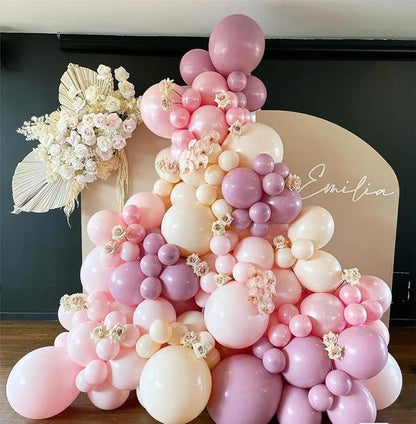 MEBAY Retro Rose Baby Pink Champagne White Sand Balloons Garland Arch Kit - Image 7
