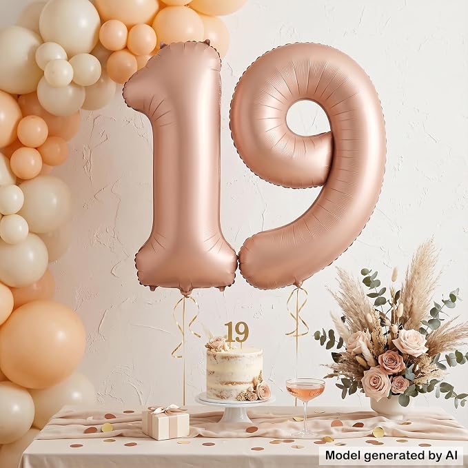 40 Inch Caramel Foil Number 19 Balloon - Image 3
