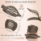 Obeoby 8 PCS Flat Claw Clips for Women, 2 Types French Flat Hair Clips Hair Accessories Barrettes Large Medium (Neutral Color)