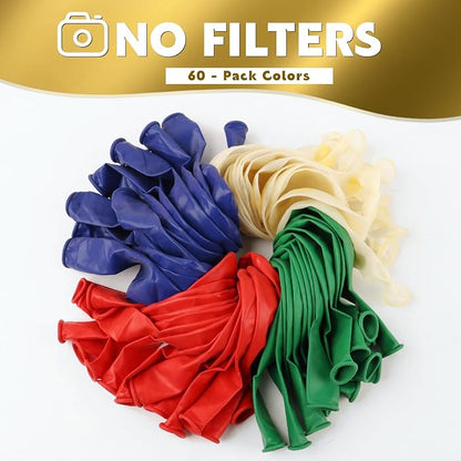 Red Green Blue Balloons 60Pcs 12 Inch Confetti Latex Balloon - Image 2