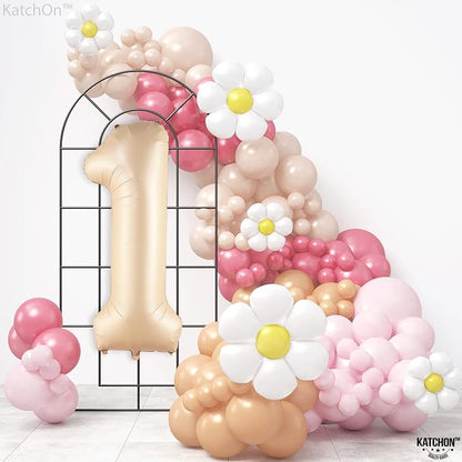 KatchOn Beige Number 1 Balloon 40 Inch | Number One Balloon - Image 7