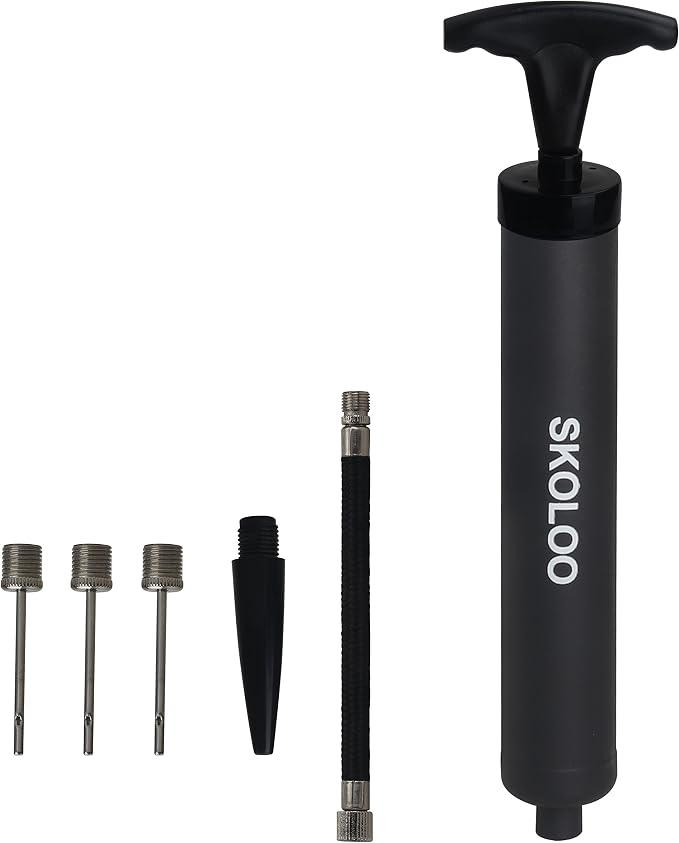 SKOLOO 10" Portable Hand Air Ball Pump Inflator Kit by SKOLOO