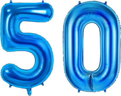 Number 50 Balloons for 50th Birthday Party Decorations, 0-100 Large No.50 by Joycard
