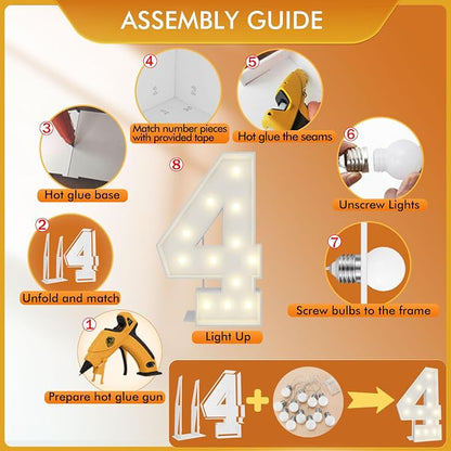 4FT Light Up Numbers Letters, Mosaic Numbers - Image 3