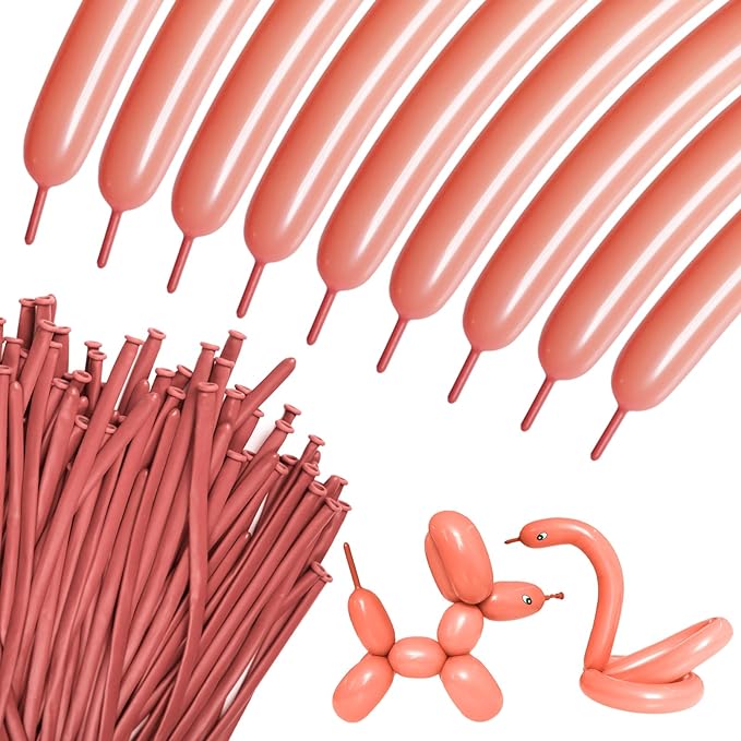 100Pcs Retro Bean Paste 260 balloons, Thickening Latex Bean Paste 260q Balloons by KUULBELAballoons