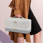 Travel Carrying Case Compatible with Shark Flexstyle/FlexFusion/Hair Dryer,Double-Layer Hair Hot Tools Storage Bag Fits for Dyson Airwrap Styler/Supersonic Hair Dryer and Attachments,Grey-Bag Only