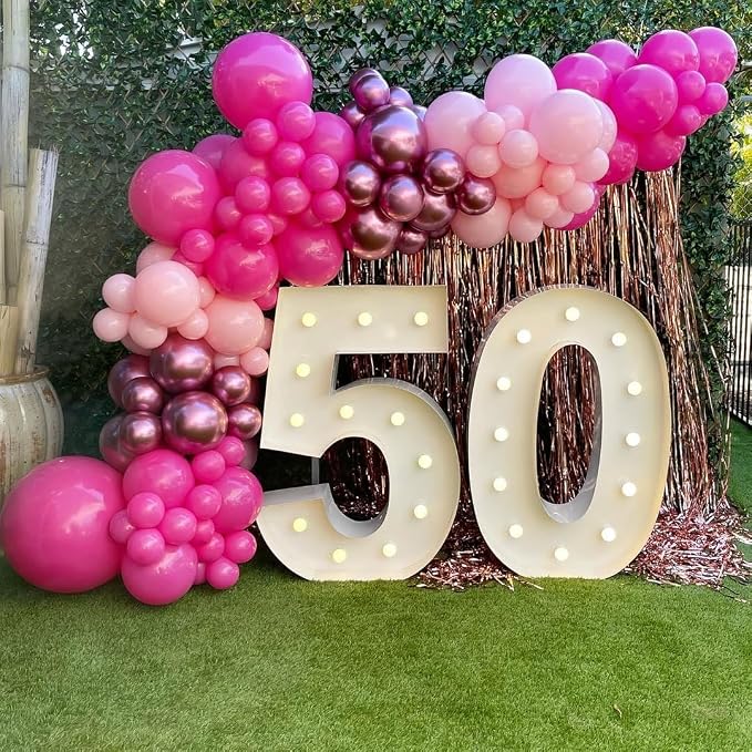 Shades of Pink Balloons 12 Inch, Hot Pearl Light Pastel Baby Dark Bright Pink - Image 7