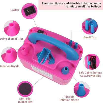 Balloon Pump Electric, 110V 600W Balloon Blower Inflator Dual Nozzle Air Pump - Image 4