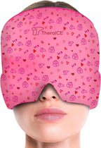 TheraICE Migraine Relief Cap, Migraine Ice Pack Mask, Women Cooling Gel Hat, Face Cold Compress Head Wrap for Her Stress. Great Gift for Mom, Sister, Girlfriend, Grandma & Teacher