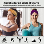 Yeshan 12 Pack Wide Twist Headbands for Women No slip Turban Headband Stretchy Criss Cross Head bands Yoga Workout Sport Hair bands Solid colors Bandana Headbands