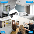 YUET Hair Dryer Holder Hairdryer Station Wall Mounted Spiral Shelf Bracket Stand Hanger Straightener Organizer Blow Storage with Holes Rack For Bathroom Aluminum Professional (Black With Cup)