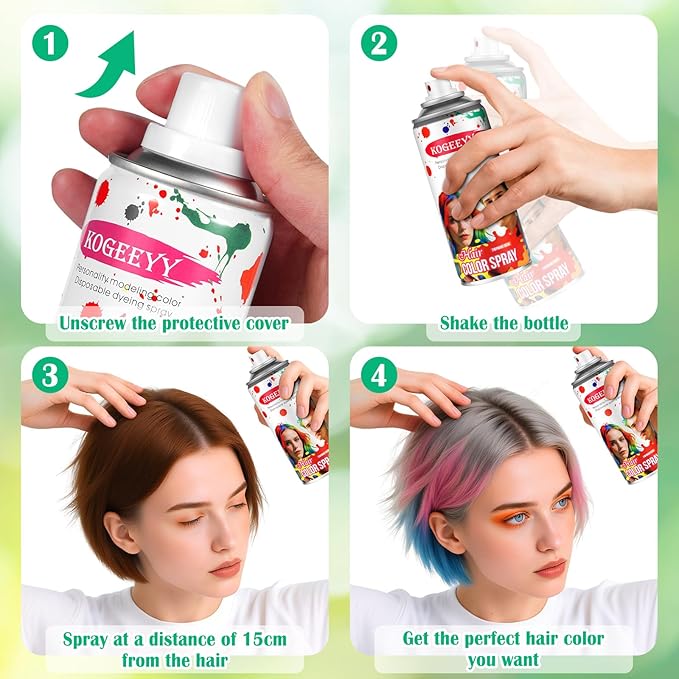 Christmas Temporary Hair Color Spray for Kids Women,One-Time Use Black Hair Spray, Washable Temporary Hair Dye, Natural Hair Color Wax, Non-sticky Hair Spray for Cosplay,Party,Halloween(Black,4.06Oz)