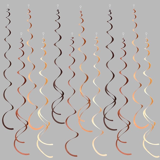 36 Pcs Brown Hanging Swirl Decorations Ombre Cream Tan Brown Felt Swirl by pinkblume