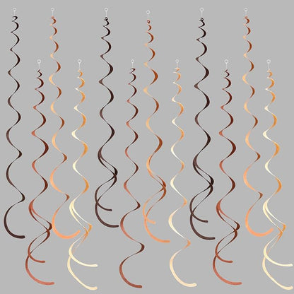 36 Pcs Brown Hanging Swirl Decorations Ombre Cream Tan Brown Felt Swirl by pinkblume