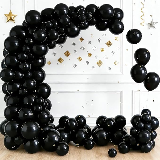 LOLStar Black Balloons, 12 inch Latex Round Balloon | Baby Shower, Graduation - Image 3
