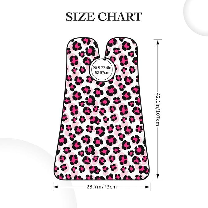 Non-Stick Beard Shaving Bib, Hair Catcher Apron with Suction Cups, Waterproof Grooming Tool for Men Husband, Pink Cheetah Animal Skin Leopard Print Shave Bib