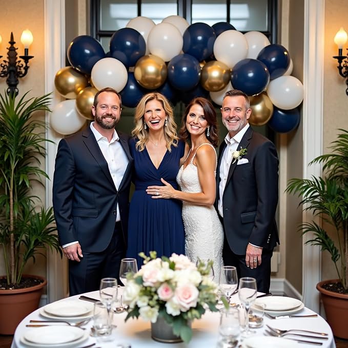 412Pcs Navy Blue and Gold Balloons Arch Garland Kit, 5 10 12 18 inch gold and - Image 5