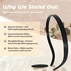 Hair Bands Eyewear-Friendly Design, Hairbands for Women - Non-Slip Thin Headbands with Teeth, No Pressure & No Headache Sunglasses Headband (Black)