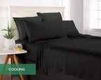 Queen Pillowcases by Pure Bamboo, Genuine 100% Organic Viscose Derived from Bamboo, Luxuriously Soft & Cooling, Double Stitching, Envelope Closure (2 Queen Pillowcases, Black)