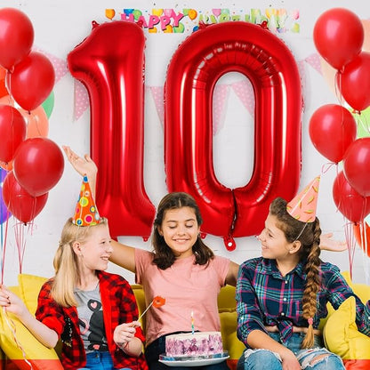 Red Number 17 Balloons, 40 Inch Big Large Foil Number Balloons, Jumbo Giant - Image 6