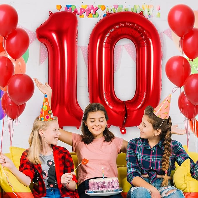 Red Number 19 Balloons, 40 Inch Big Large Foil Number Balloons, Jumbo Giant - Image 5