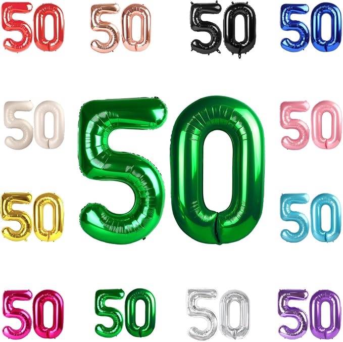 Green Number 50 Balloon 40 Inch by IWERP