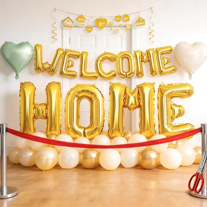 Welcome Home Balloons Green Gold, 40Inch HOME and 16Inch Welcome Foil Balloons - Image 4