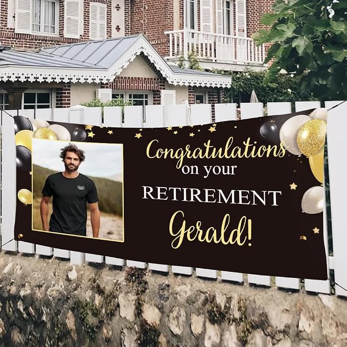 Generic Personalized Retirement Banner, Retirement Party Decorations, 12x24 inch - Image 3