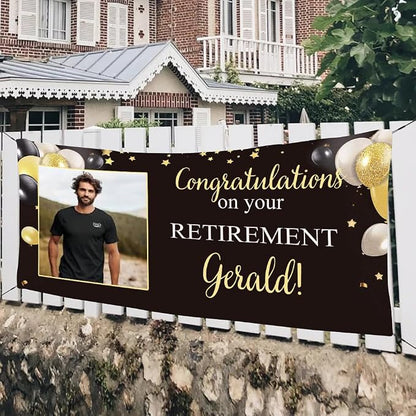 Generic Personalized Retirement Banner, Retirement Party Decorations, 12x24 inch - Image 3