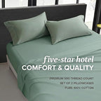 Beckham Hotel Collection 100% Cotton Pillow Cases King Size Set of 2, 500TC, Luxury Sateen Pillowcases, Open End, Breathable, Moisture-Wicking, Aqua Gray