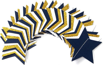 Navy-Blue White-Gold Party-Decorations Birthday Garland - 62ft Twinkle Little - Image 3