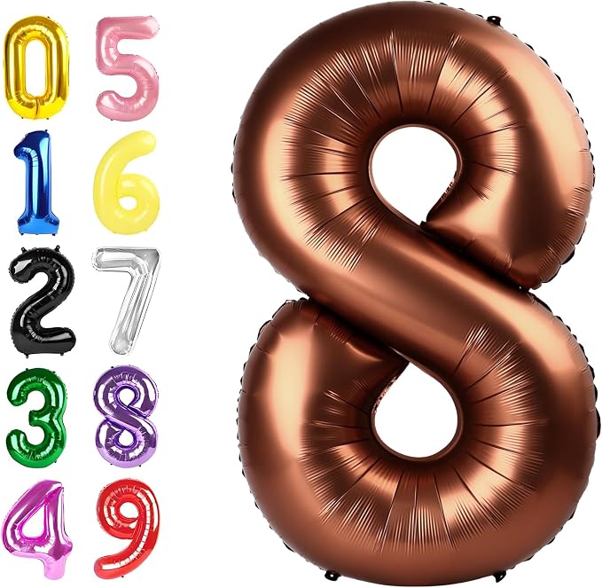 Number 7 Balloons 40 Inch Coffee Brown Balloon by Argthjy