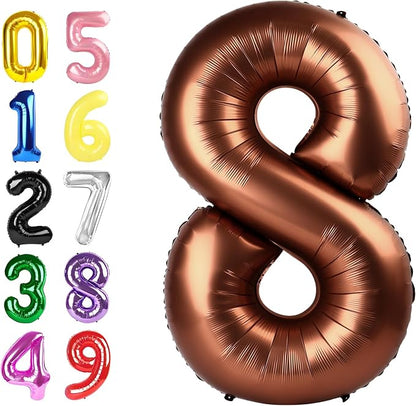 Number 7 Balloons 40 Inch Coffee Brown Balloon by Argthjy