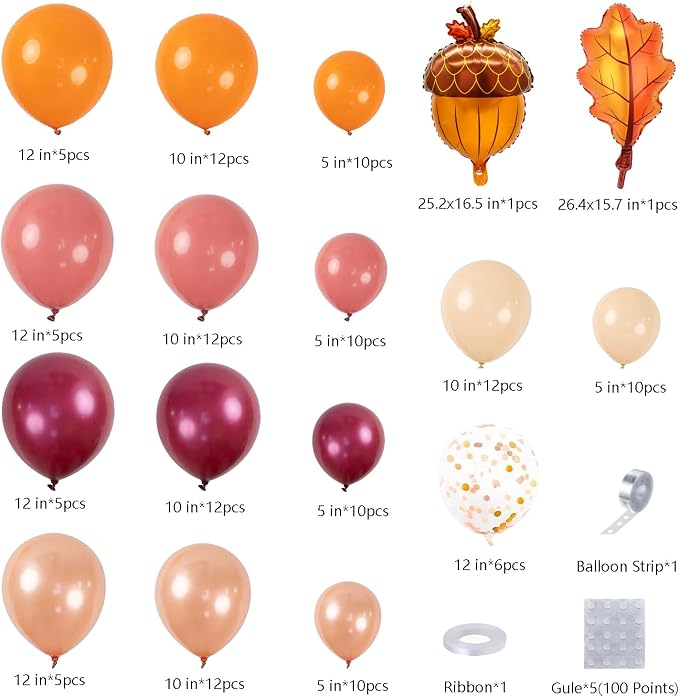 DBKL 138pcs Fall Balloon Garland Arch Kit - Image 3