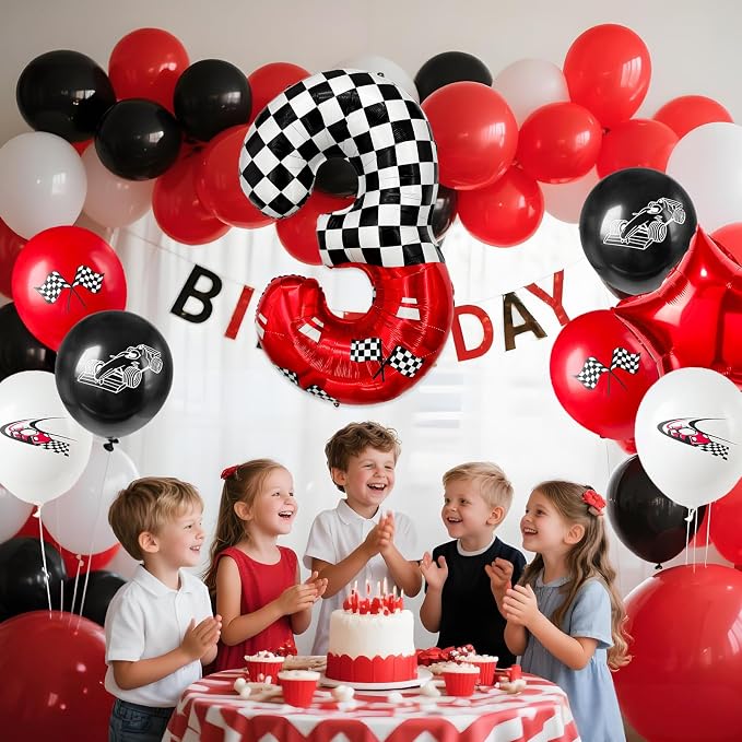 1 pack racing theme 40-inch digital foil balloon, featuring black and white - Image 6