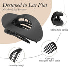Upgraded 8 Pack French Flat Hair Clips for Women Girls, Matte Lay Flat Claw Clips, Large No-Slip Claw clips for Thick & Thin Hair, Strong Hold Styling Barrettes Accessories for Daily Styling(Black)