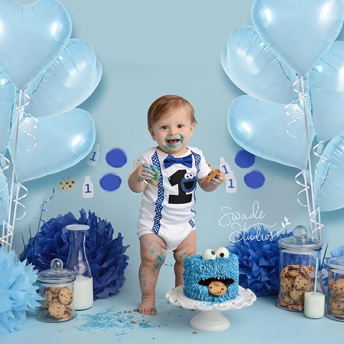 TONIFUL 30 Pcs Baby Blue Heart Balloons 18 Inch Heart Shape Foil Balloon | - Image 4