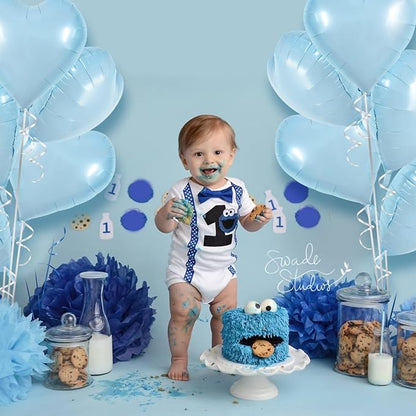 TONIFUL 30 Pcs Baby Blue Heart Balloons 18 Inch Heart Shape Foil Balloon | - Image 4