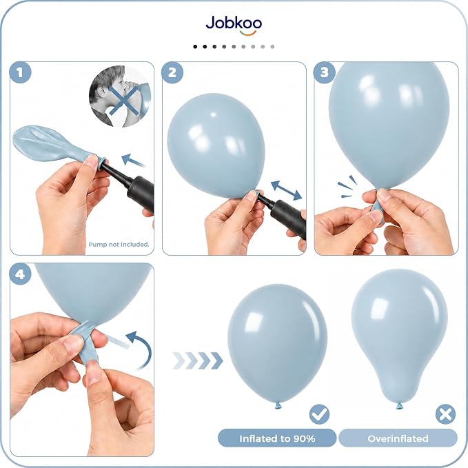 Jobkoo Dusty Blue Balloons 12 Inch - Image 5