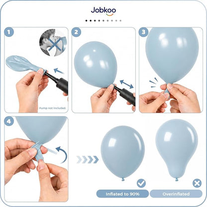 Jobkoo Dusty Blue Balloons 12 Inch - Image 5