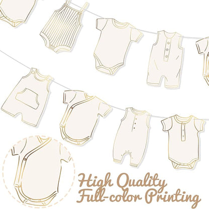 Boho Neutral Baby Clothes Banner Garland 2pcs Pre-Assembled Bunting Banners - Image 3
