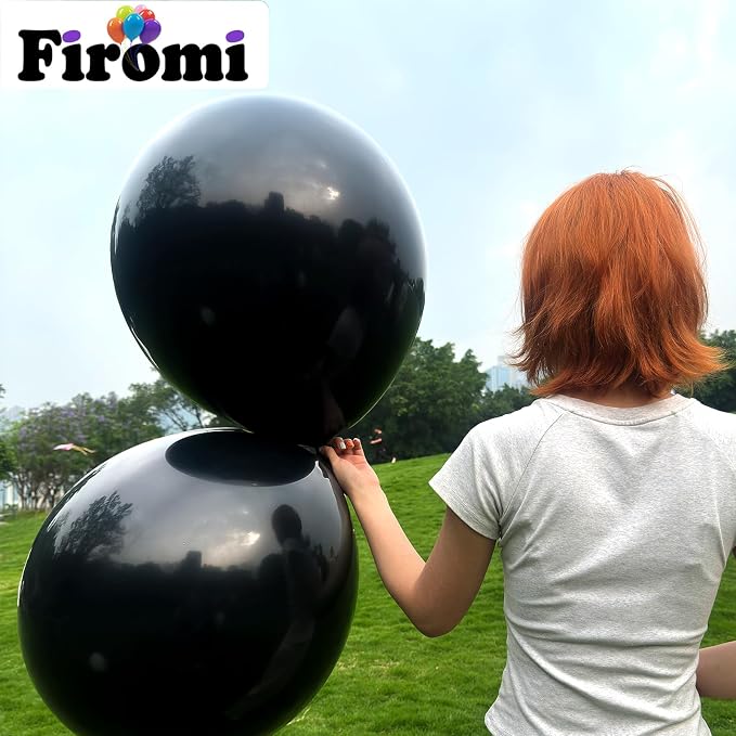 Firomi Black Balloons 18-inch 12 Pack Large Thicken Helium | Big Black Latex - Image 5