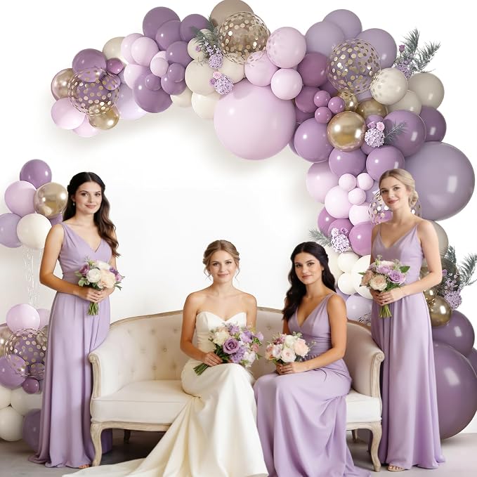 152Pcs Dusty Purple Balloons Arch Kit Different Size | Pink Lavender Lilac - Image 3