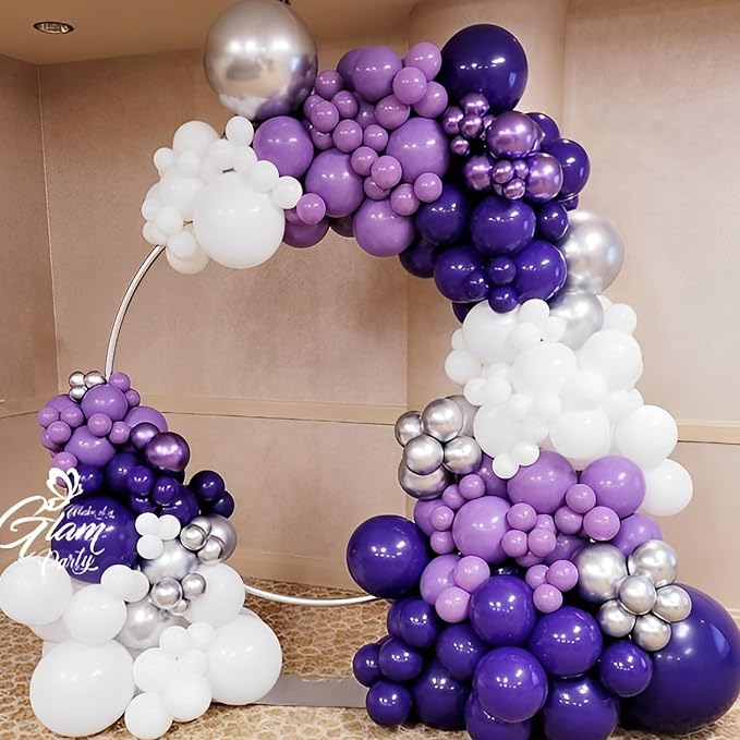 Voircoloria 110pcs Dark Purple Deep Purple Latex Party Balloons, 12inch | - Image 4