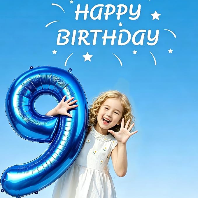 Number Balloons Navy Blue Balloons - Image 7