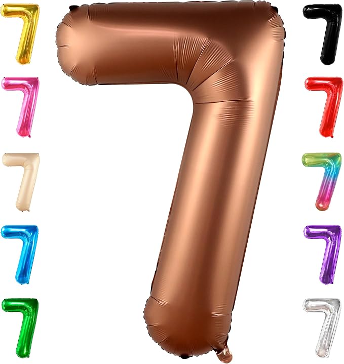 KatchOn Giant Coffee Brown Number 7 Balloon by KatchOn
