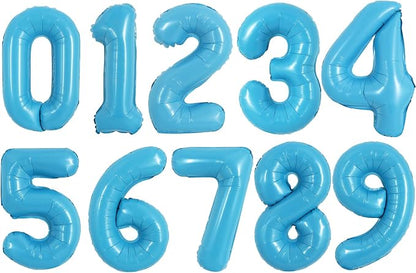 TONIFUL Number Balloon 16Inch 10 Pcs Baby Blue 0-9 Birthday Number Balloons | by TONIFUL