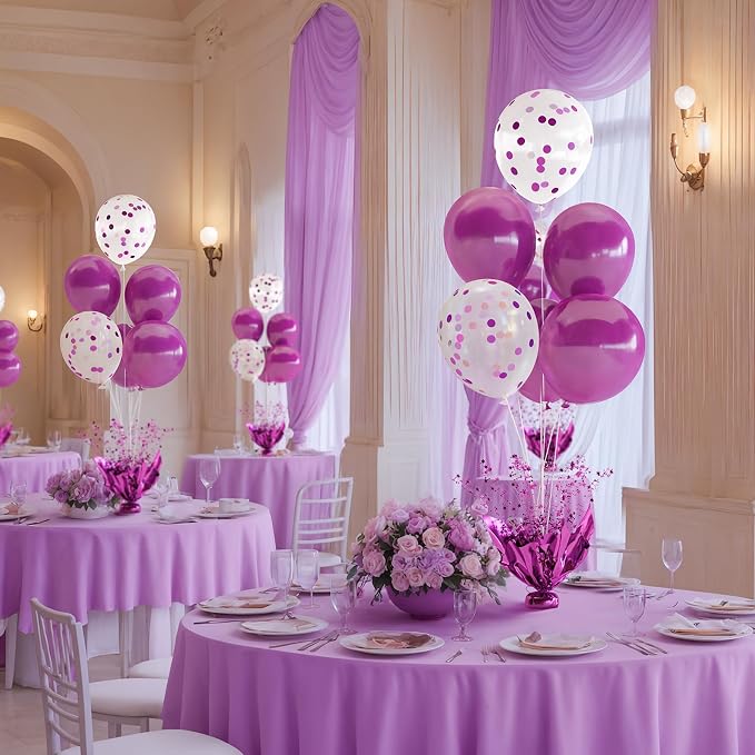 4 Set Purple Table Balloons Centerpiece - Image 3